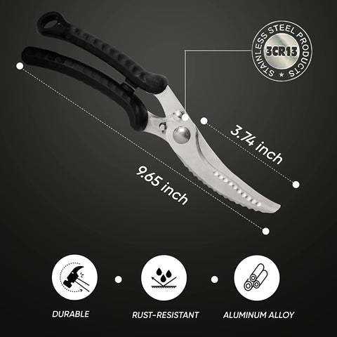 Image of Kitchen Shears Heavy Duty Kitchen Scissors, Cooking Scissors, Dishwasher Safe Meat Scissors, Kitchen Shears for Chicken, Bone, Poultry, Vegetable, Fish.
