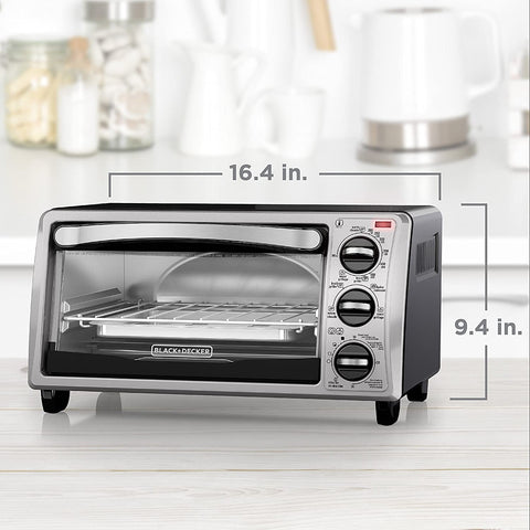 Image of 4-Slice Convection Oven, Stainless Steel, Curved Interior Fits a 9 Inch Pizza, TO1313SBD