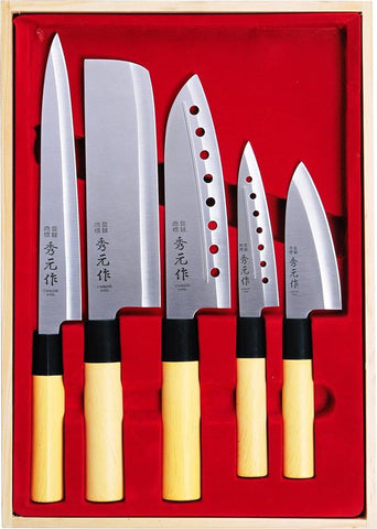 Image of Kitchen Knife Set Shuzhou Hidemoto Wakana Knife 5-Piece Set