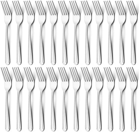 Image of 24 Pieces Dinner Forks Set, 8.2-Inch Stainless Steel Forks Silverware, Flatware/Salad Forks, Table Forks, Mirror Polished, Dishwasher Safe, Use for Home, Kitchen or Restaurant