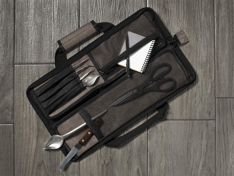 Image of Chef Knife Roll Bag - 12 Pockets for Knives and Kitchen Utensils - Lightweight, Durable, and Stain Resistant Nylon - Perfect for the Traveling Chef - Knives Not Included