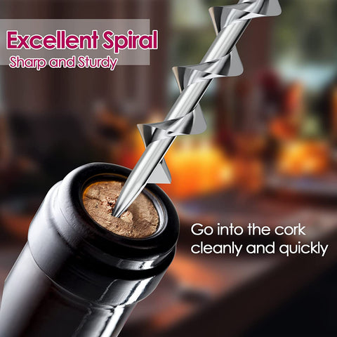 Image of Wine Opener, Zinc Alloy Wine Bottle Opener, Wing Corkscrew Heavy Duty, Manual Multifunctional Cork Screw for Waiter, Silver