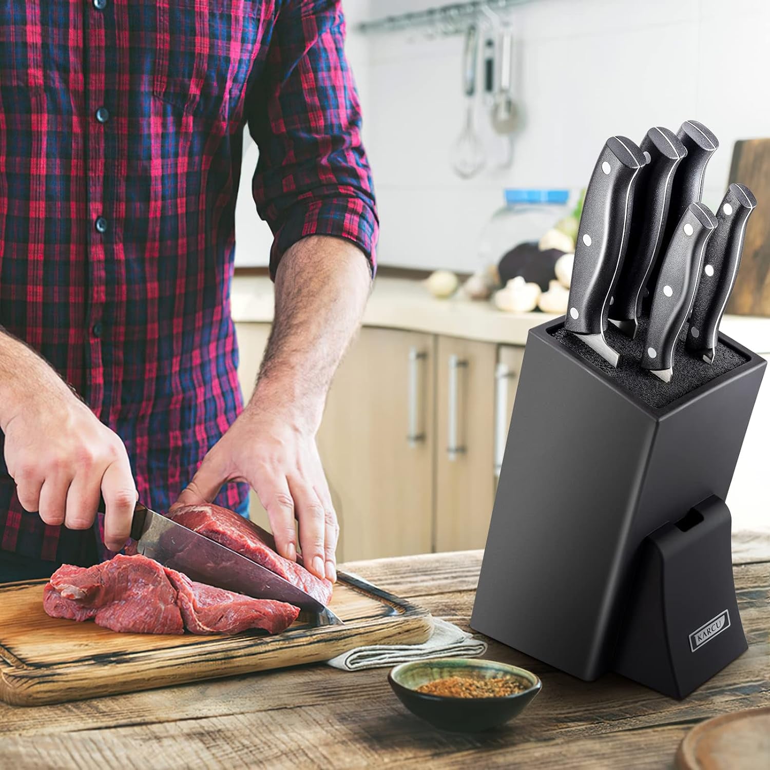 Knife Holder, Large Capacity, Kitchen Household Multifunctional Knife Storage and Placement Rack(Without Knives)