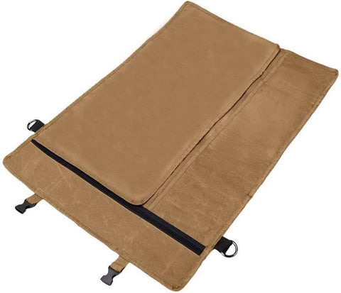 Image of Knife Roll,Knife Bag,Knife Case,Waxed Canvas Chef Knife Bag,Portable Knife Roll Bag with 10 Slots plus 1 Zipper Pockets Can Hold Home Kitchen Knife Tools up to 18.8”,Heavy Duty Knife Bags for Chefs