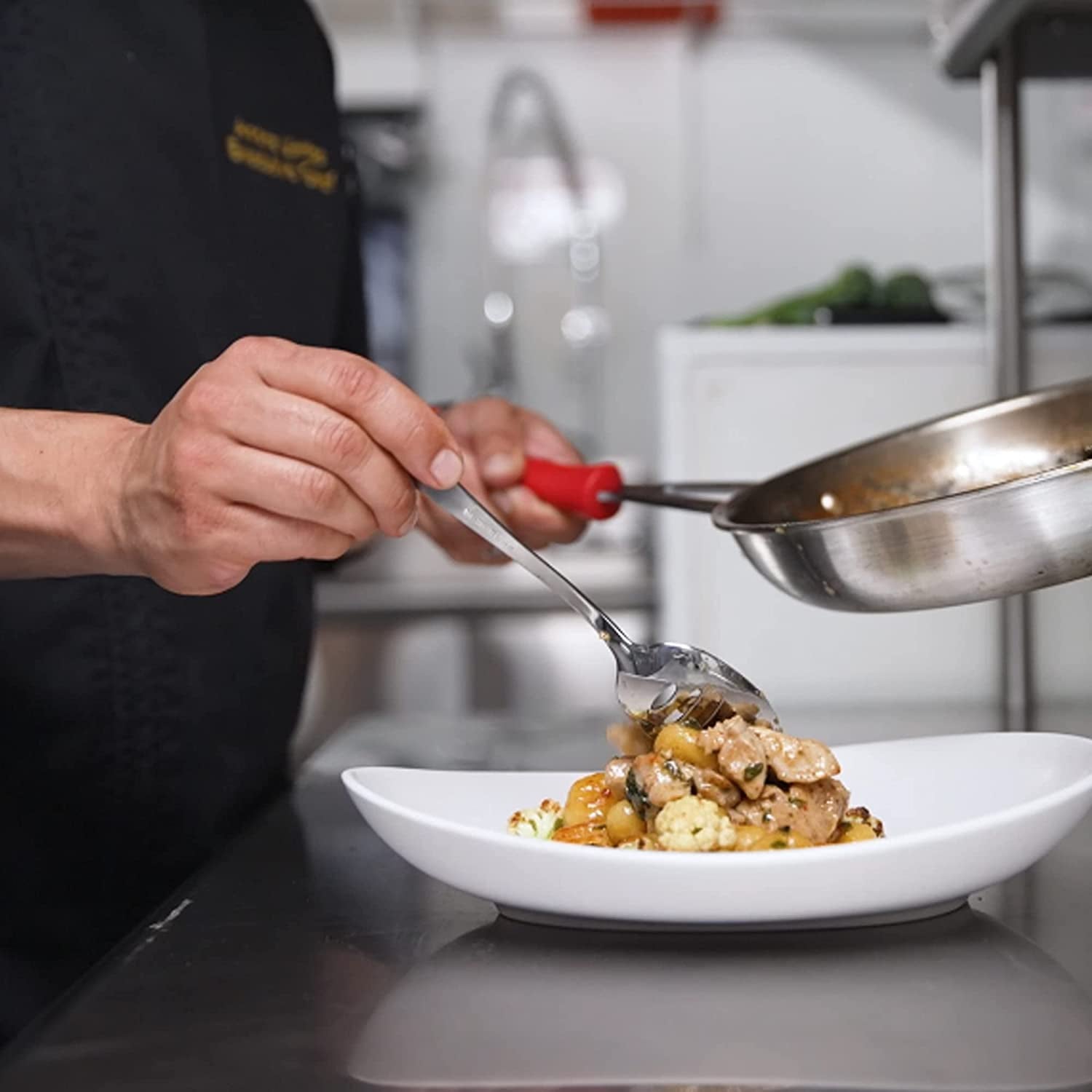 Professional Chef Plating Kit, 10 Piece Culinary Plating Set, Black, Stainless Steel (10 Piece, Black)