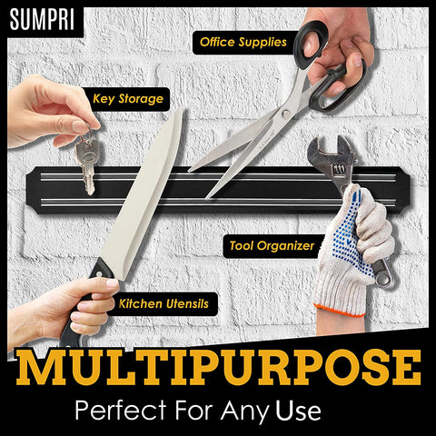 Image of Magnetic Knife Holder for Wall (15Inch X Set of 2) Magnetic Knife Strip with Extra Strong Design, Easily Holds Large Knives -Easy to Install, the Perfect Space Saver -By