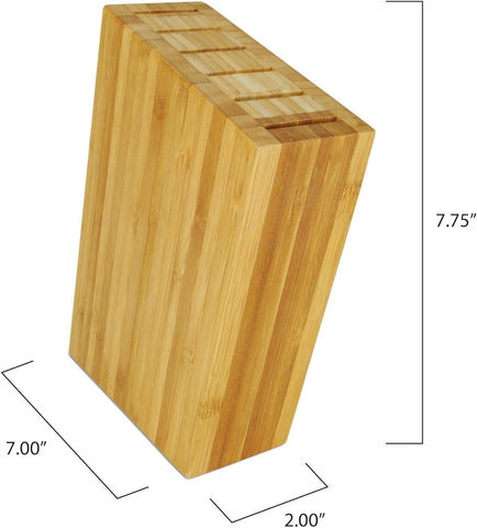 Image of Cutlery 6-Slot Sidecar Steak Knife Block, Made from Durable, Sustainable Bamboo, Authentic, Japanese Universal Knife Block, Knife Holder for Kitchen Counter