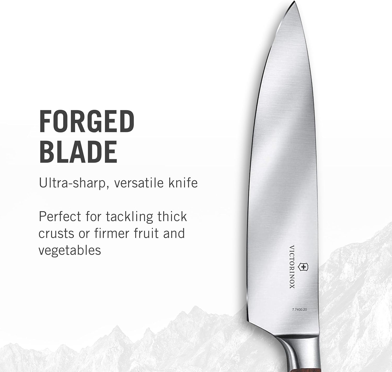Grand Maître Chef'S - Ergonomic Knife with Innovative Straight Blade - Handle Wood - 8"