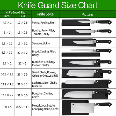 Image of Knife Guards, 2/4/5/10/20Pcs 4.7In - 12.2In Universal Knife Edge Guards, Non-Bpa Knife Sheath, Waterproof Abrasion Resistant Felt Lined Knife Cover Sleeves Knife Protectors(2Pcs 8.7" × 2")