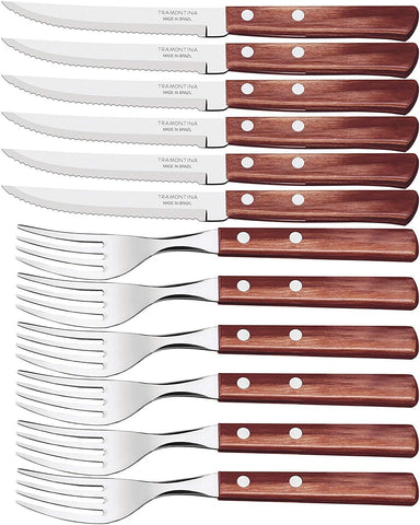 Image of 12-Pieces Barbecue Set 6 Knives 6 Forks