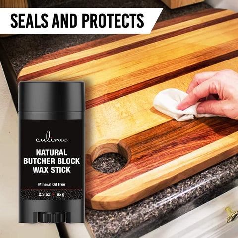 Image of Culina Butcher Block Cutting Board Bamboo Conditioner Wax Stick | Best for Wood & Bamboo Conditioning & Sealing | Does NOT Contain Mineral Oil! - LivanaNatural