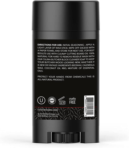 Image of Culina Butcher Block Cutting Board Bamboo Conditioner Wax Stick | Best for Wood & Bamboo Conditioning & Sealing | Does NOT Contain Mineral Oil! - LivanaNatural