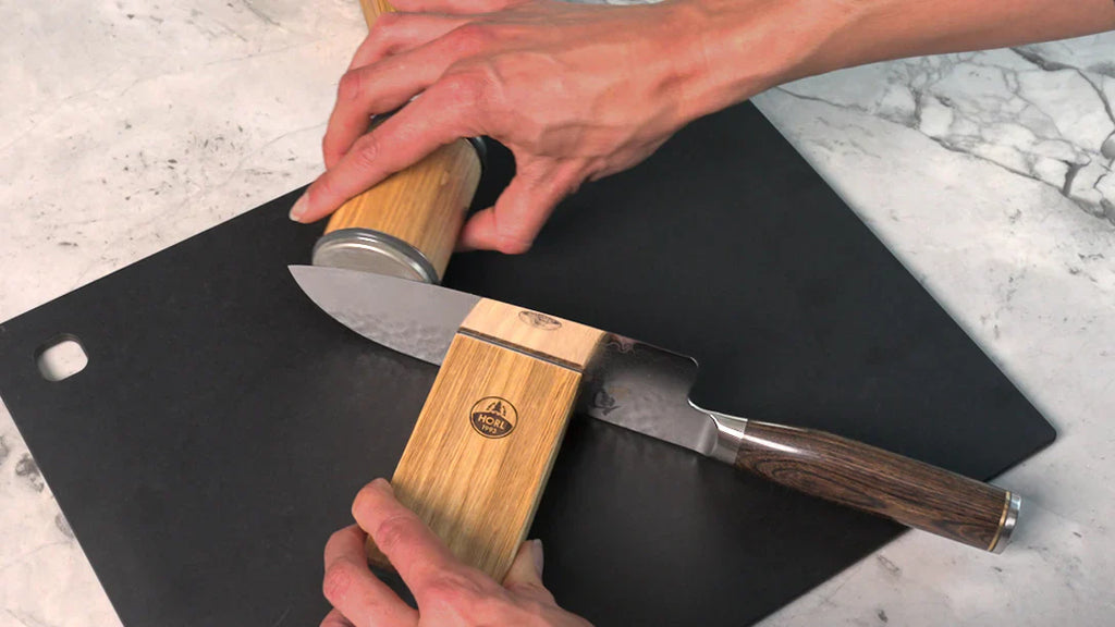 Sharpening Knives with a Stone Guide