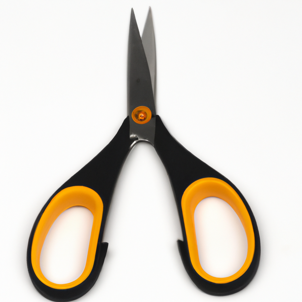 Are there any kitchen scissors with a serrated edge for cutting tough materials?