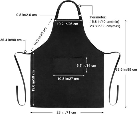 Image of 2 Pack Bib Aprons with 2 Pockets Cooking Chef Kitchen Apron for Women Men, Black