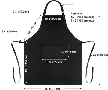 2 Pack Bib Aprons with 2 Pockets Cooking Chef Kitchen Apron for Women Men, Black