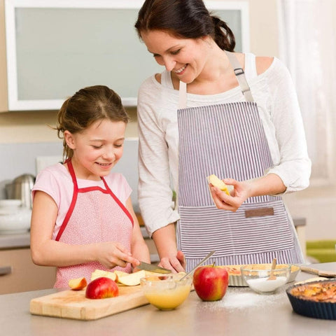 Image of Adjustable Bib Apron with 2 Pockets Cooking Kitchen Cotton Aprons for Women Men Chef Restaurant BBQ Painting