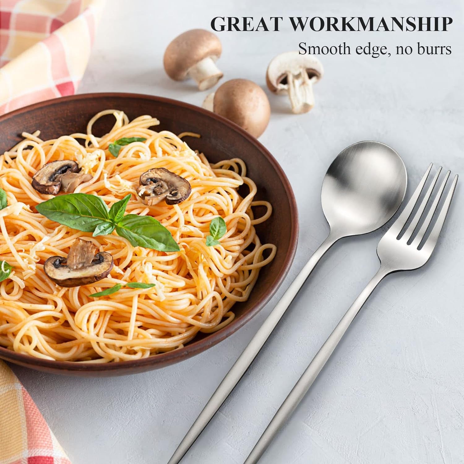 Silverware Set for 12, 60 Piece Flatware Set, Cutlery Tableware Set Include Spoons and Forks Set, Stainless Steel Utensil Set, Matte Polished Finish, Dishwasher Safe