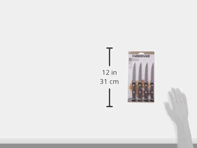 Stamped Triple Rivet High Carbon Stainless Steel Steak Knife Set, 4-Piece, Black