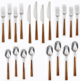 Esben Beachwood Piece Flatware Set, 20 Count, No Color