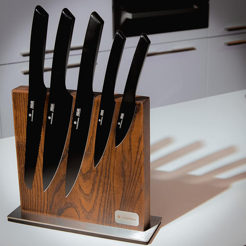 Image of Magnetic Wood Knife Block for Kitchen Counter, 11" X 3.5", Medium Ash