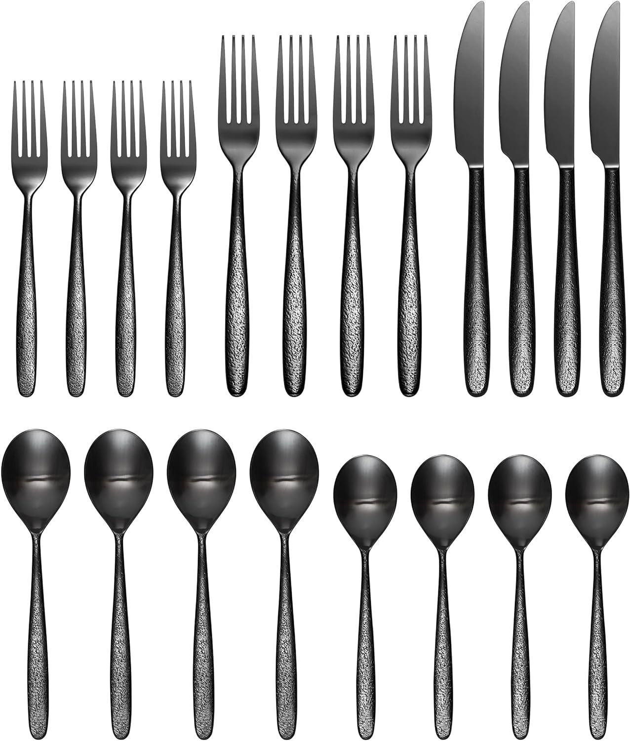 894807 Storm Black 20 Piece Everyday Flatware Set, Service for 4