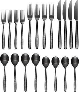 894807 Storm Black 20 Piece Everyday Flatware Set, Service for 4
