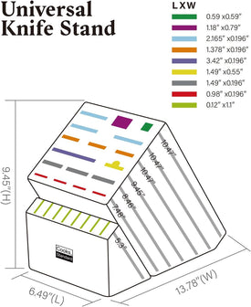 Bamboo Knife Block Holder without Knives, 25 Slot X-Large Universal Countertop Butcher Block Kitchen Knife Stand for Easy Kitchen Storage
