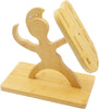 Bamboo Knife Block without Knives, Warrior Shape Kitchen Knife Block Holder, 7 Holes Knife Holder Stand(Without Knives)