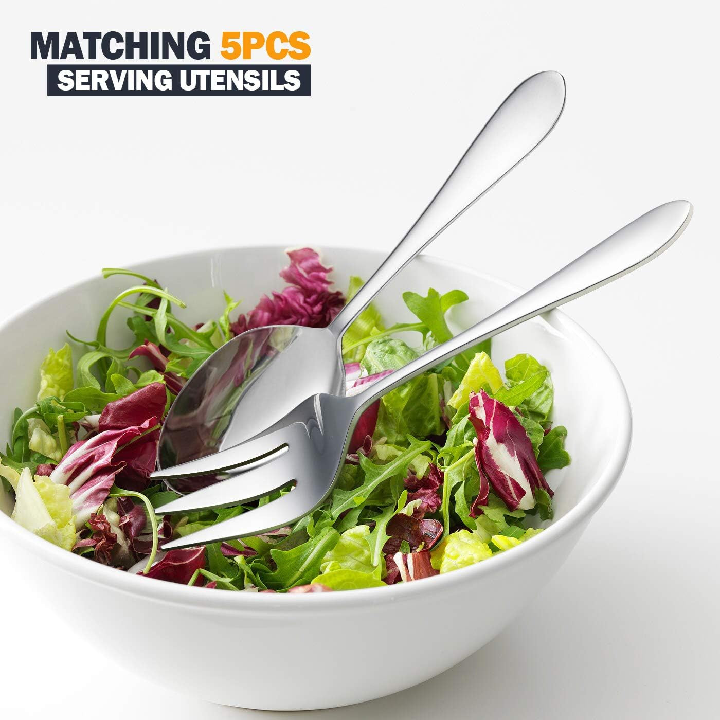 65-Piece Silverware Set with Serving Utensils,  Stainless Steel Flatware Cutlery Set for 12, Fancy Tableware Eating Utensils for Home Kitchen Restaurant Hotel, Mirror Polished, Dishwasher Safe