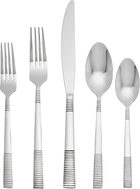 , Service for 8 Paxton 42 Piece Everyday Flatware, 18/0 Stainless Steel, Silverware Set
