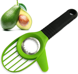 Avocado 3 Piece Set Avocado Slicer, Knife, Peeler, Pitter, Cuber, Dicer, Keeper for Everything That You Will Ever Need for Your Avocados