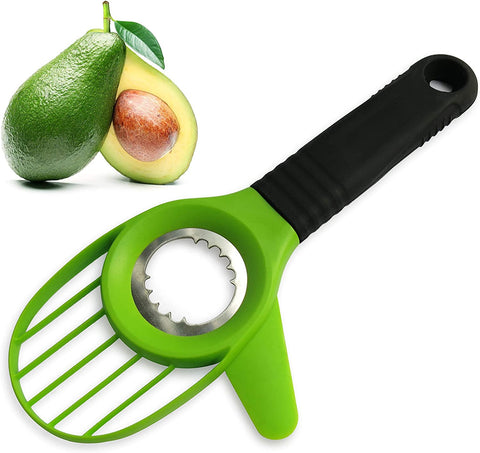 Image of Avocado 3 Piece Set Avocado Slicer, Knife, Peeler, Pitter, Cuber, Dicer, Keeper for Everything That You Will Ever Need for Your Avocados