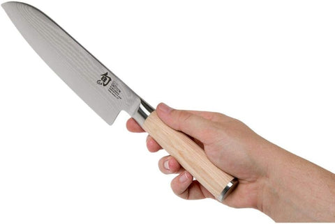 Image of Classic Blonde 7” Santoku Knife, Blonde Pakkawood Handle, Full Tang VG-MAX Blade