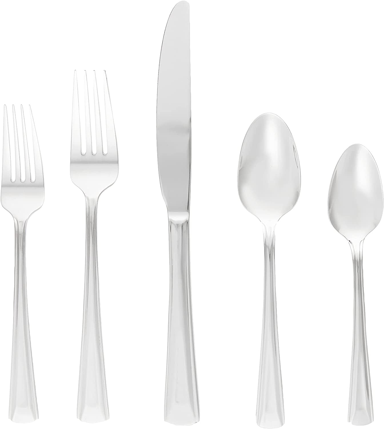 Cella 42 Piece Everyday Flatware, Service for 8, 18/0 Stainless Steel, Silverware Set