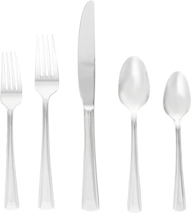 Cella 42 Piece Everyday Flatware, Service for 8, 18/0 Stainless Steel, Silverware Set