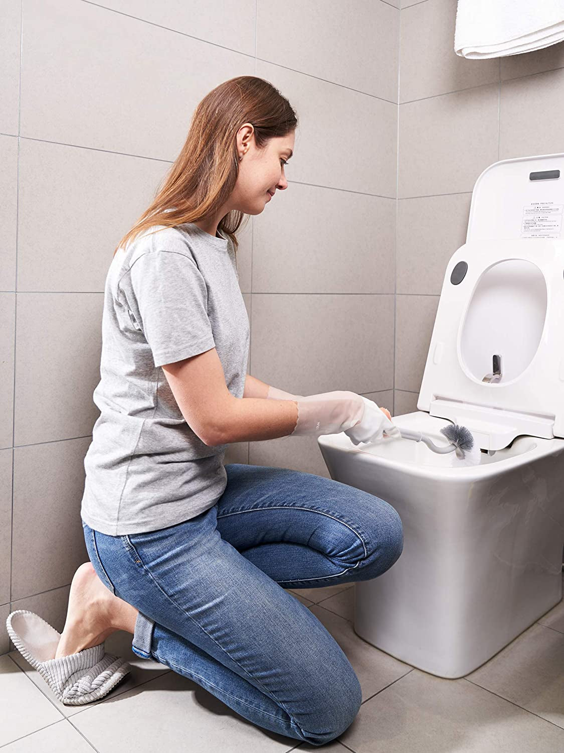 LANON 3 Pairs Wahoo Skin-Friendly Cleaning Gloves, Unlined Dishwashing Kitchen Gloves, Reusable, Non-Slip, Brilliant White, Large