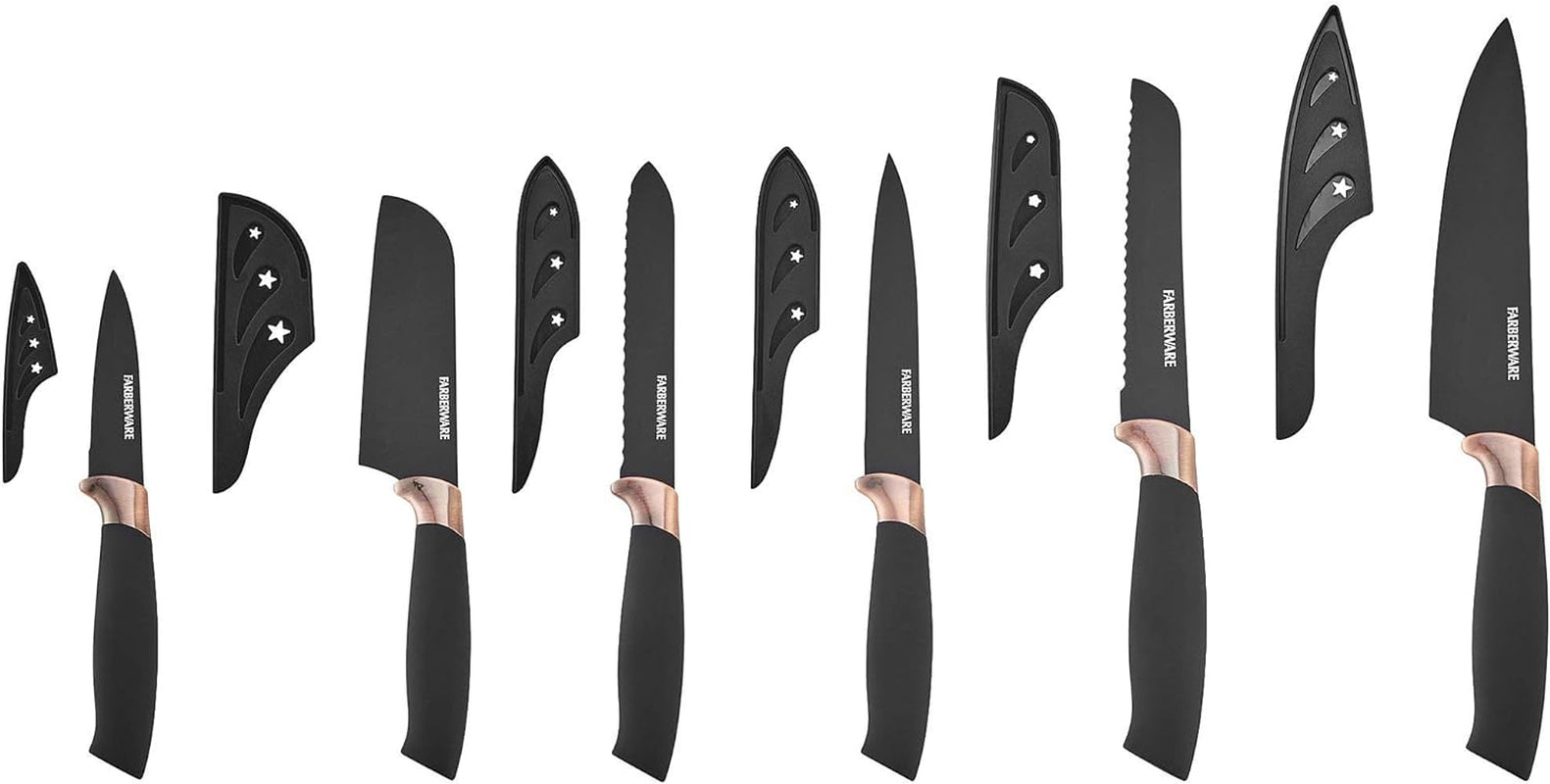 12-Pc. Copper & Black Cutlery Set One Size Black