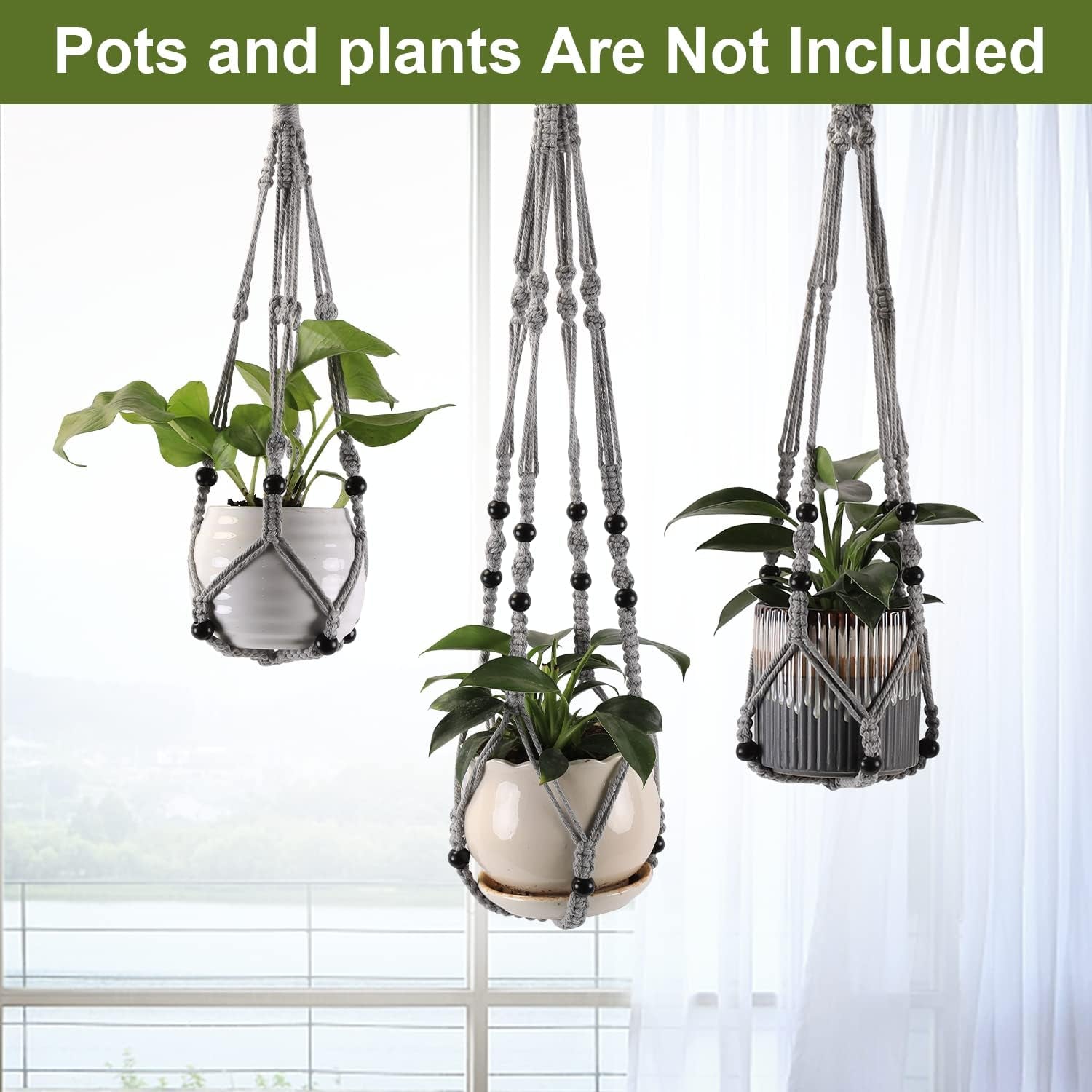 3 Pack Plant Hanger Indoor Hanging Planter Basket for Indoor Plants Hanging Plant Holders Indoor