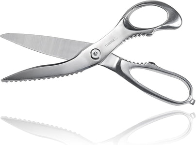 Kitchen Shears Heavy Duty [Made in Japan] 9.5” Sharp Stainless Steel Come Apart Kitchen Scissors All Purpose, Cooking Cutter for Poultry, BBQ Meat, Chicken, Herbs, Ergonomic Right Handled