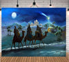 Photography Background Christmas Night Nativity Manger Nativity Scene Desert Manger Background Shepherds Kings Sheep Photography Backdrops Photostudio 7×5 Feet