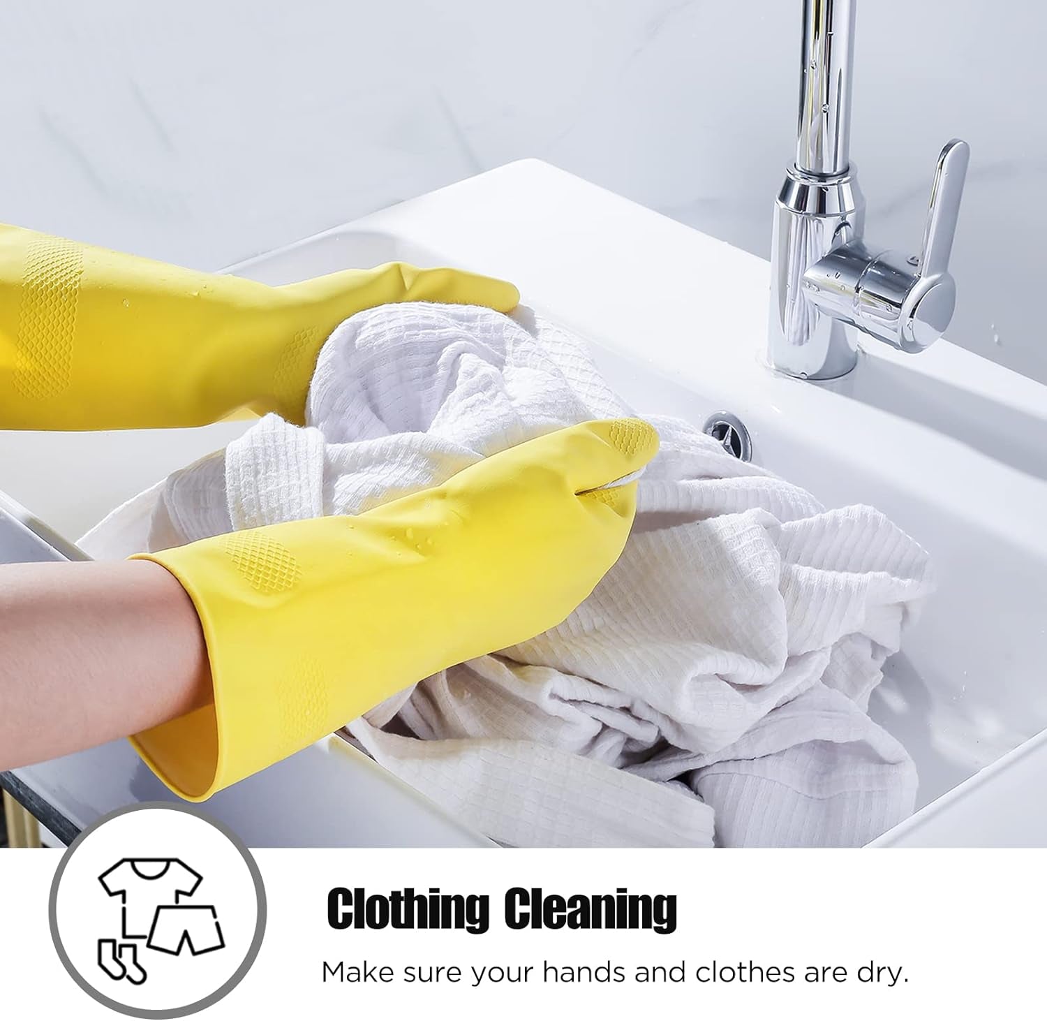 Rubber Gloves Dishwashing 2 or 4 Pairs for Kitchen,Cleaning Gloves for Household Reuseable.