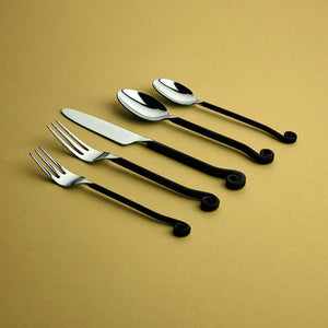20-Piece Flatware Treble Clef Collection Black Silverware Cutlery Kitchen Sets, Stainless Steel Utensils Knife/Fork/Spoons, Dishwasher Safe