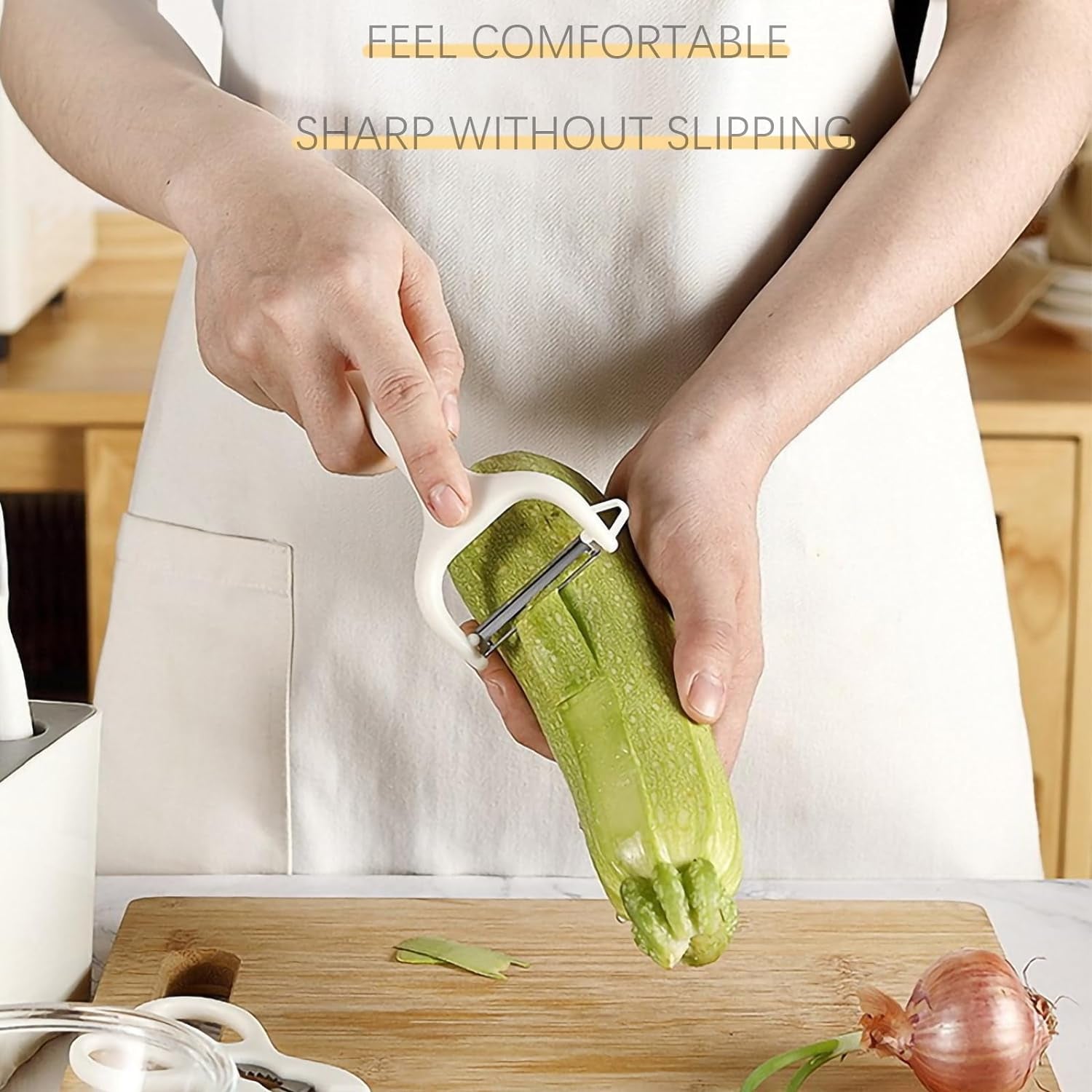 6-Pieces Kitchen Pre-Cooking Tool Set Including Storage Case, Scissors, Bottle Opener, Fruit Peeler, Fuit Knife, Ballon Whisk, Space Saving Kitchen Gadget Set with Holder, Housewarming Gift