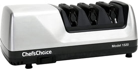 Chef'Schoice Hone Electric Knife Sharpener for 15 and 20-Degree Knives 100% Diamond Abrasive Stropping Precision Guides for Straight and Serrated Edges, 3-Stage, Gray