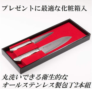 PRO DP Cobalt Alloy Steel Interrupted All Stainless Steel Knife Set of 2 FT-150A