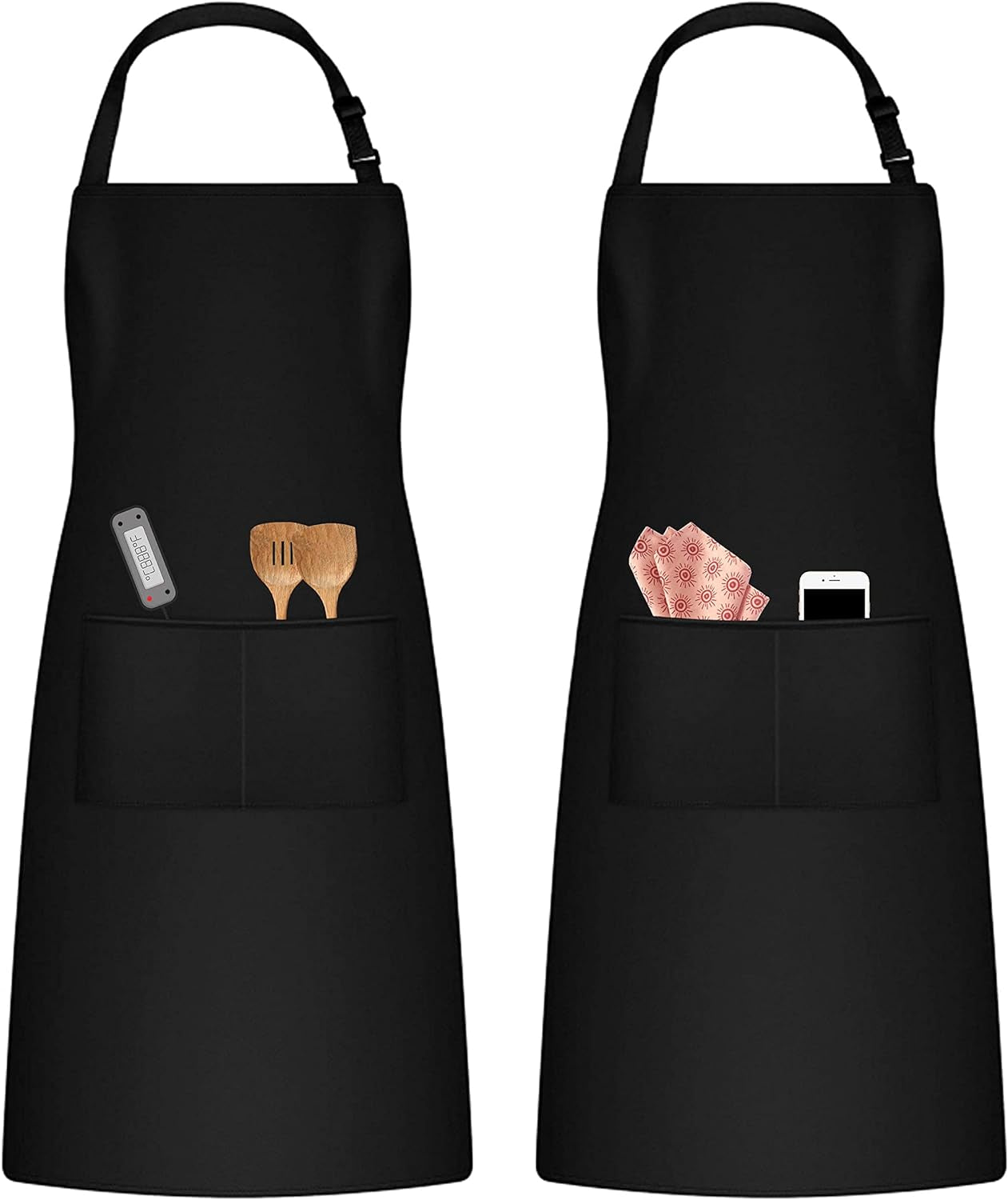 Unisex Chef Apron, Professional Apron, Oil and Water Resistant, Heavy Duty Breathable, Large Straps and Large Pockets