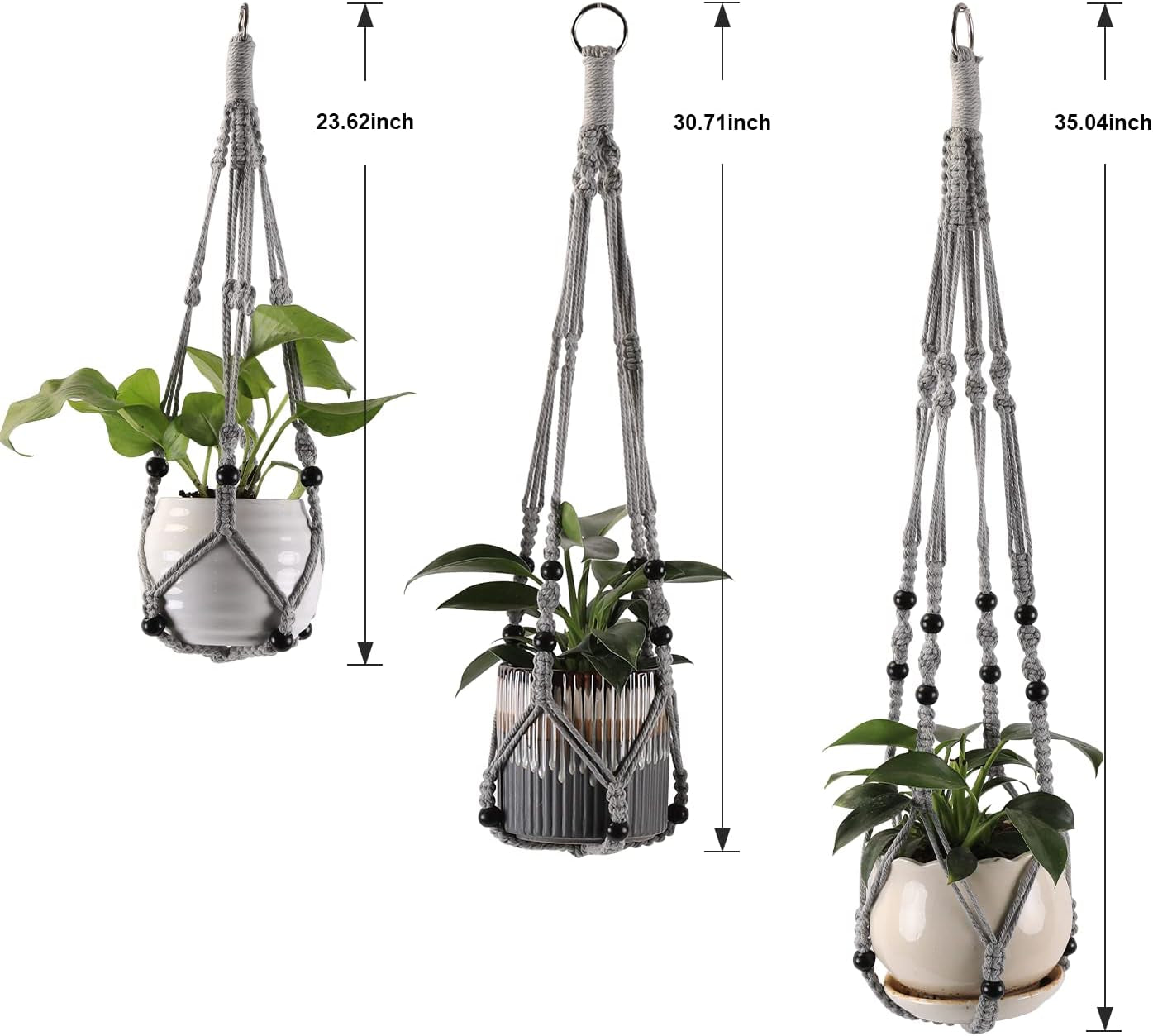 3 Pack Plant Hanger Indoor Hanging Planter Basket for Indoor Plants Hanging Plant Holders Indoor