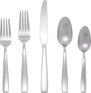 Everdine 45 Piece Everyday Flatware, Service for 8, 18/0 Stainless Steel, Silverware Set, Dishwasher Safe, Silver