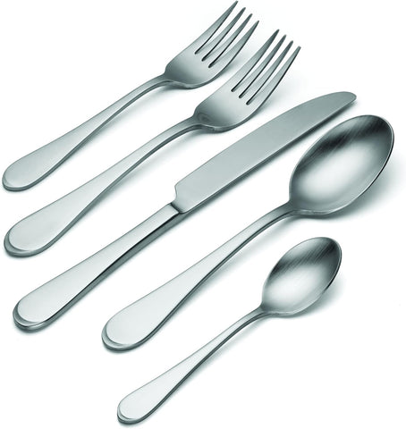 Image of H326045Al20 Satin Icarus 45 Piece Everyday Flatware Set, Service for 8